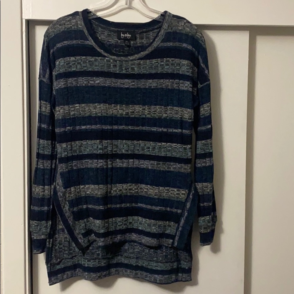 Navy Blue & white striped long sleeve
